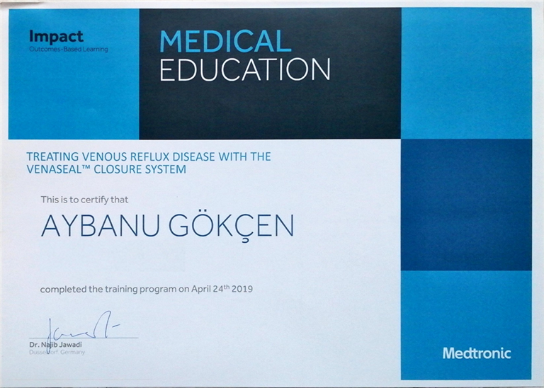MEDTRONIC Medical Education Sertifikası 2019 Nisan (Almanya)